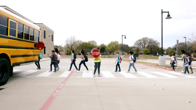 for a student hit by a bus while crossing cross-walk.